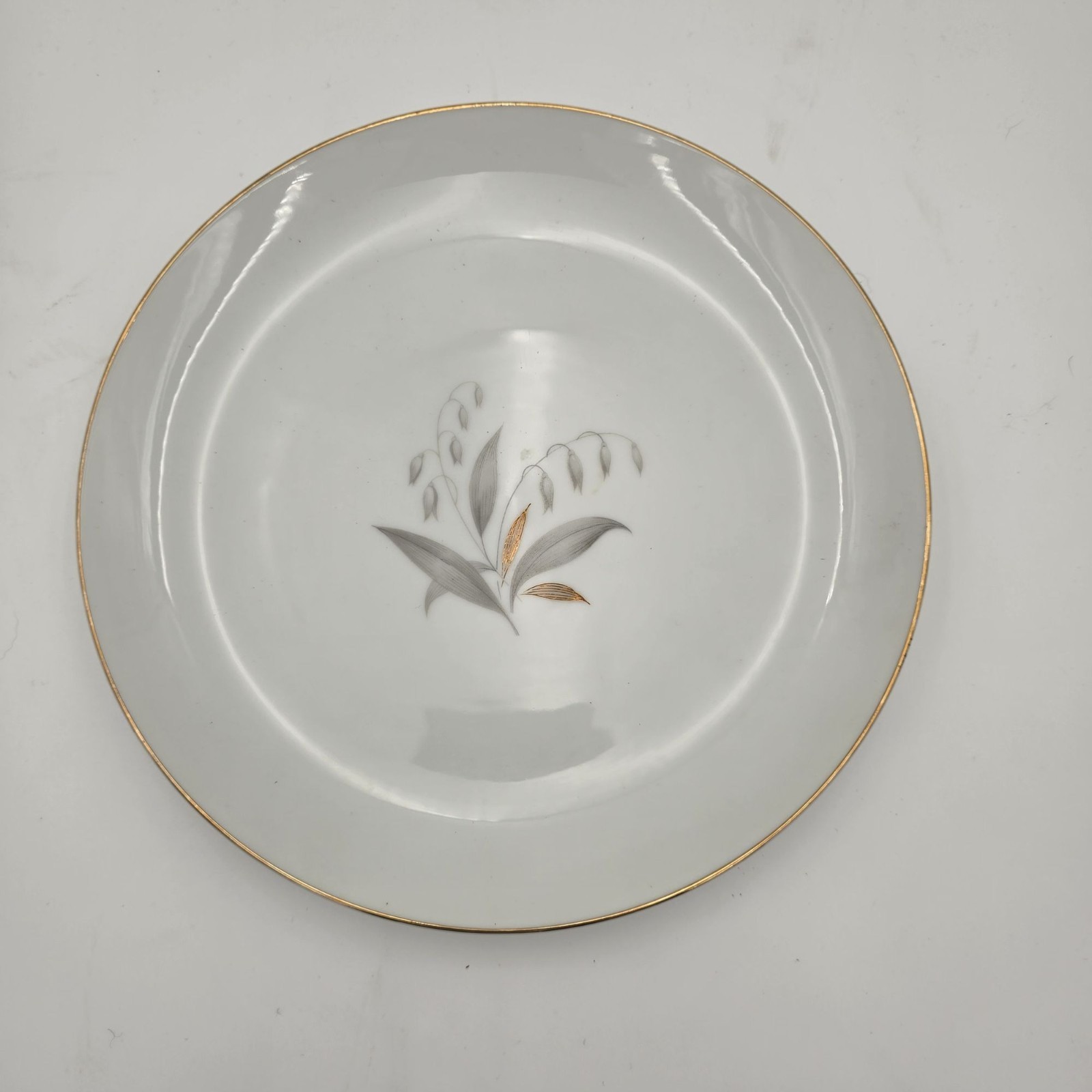 Kaysons Fine China Golden Rhapsody Dinner Plate White Gold Wheat Vintage