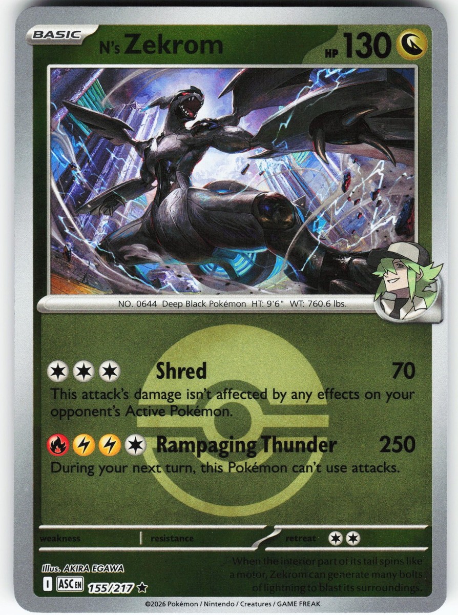 N's Zekrom (Poke Ball) 155/217 Pokemon ME: Ascended Heroes Reverse