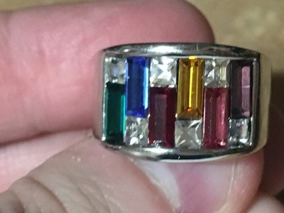 VINTAGE CANDY MAZE 18 KGE RING SIZE 8 MULTI-COLOR / WRONGWAY052