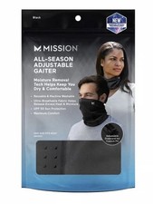Mission 5158 All Season Adjustable Neck Gaiter, Black