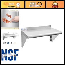 Stainless Steel Wall Mount Shelf 14x24" - 250 lb Capacity Floating Storage for K