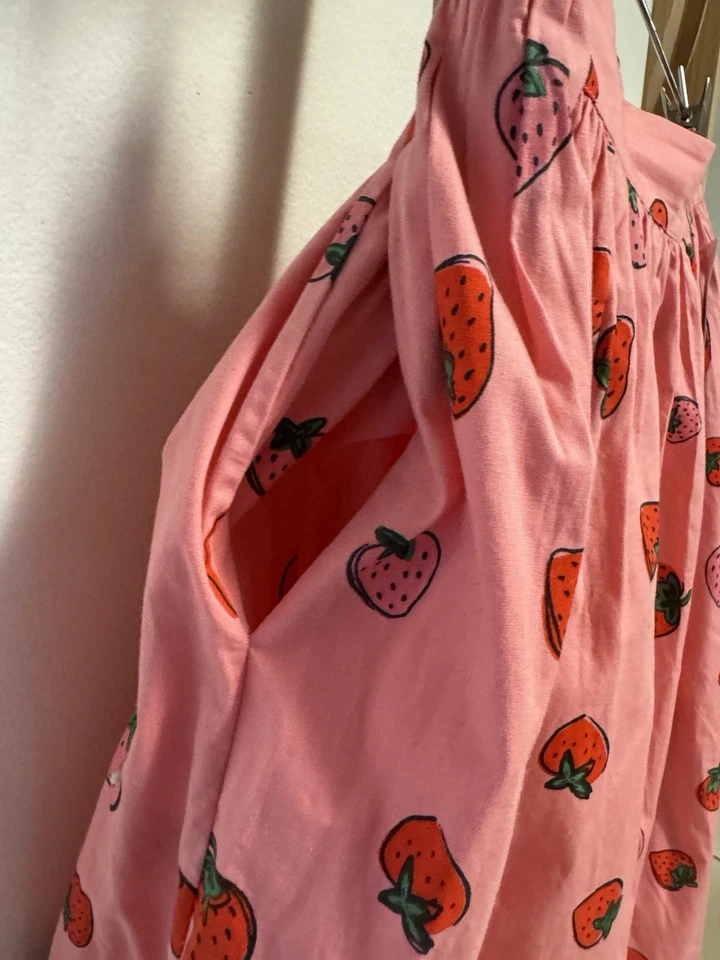 Modcloth Plus Size 3X Strawberry Print Pink A-line Pocketed Elastic Waist Skirt - Image 4 of 4