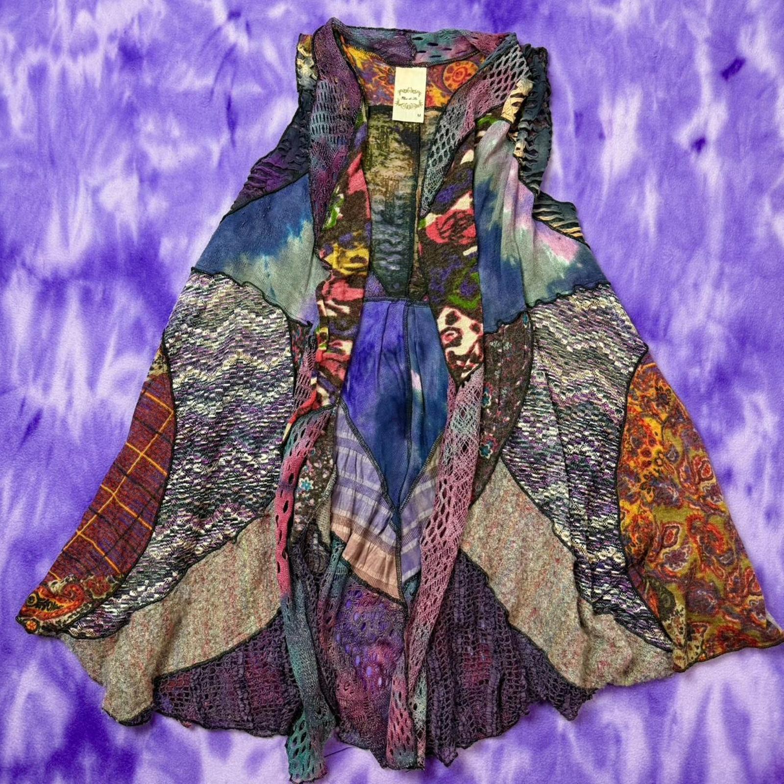 Flew de lis multicoloured patchwork jacket cardig… - image 1