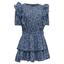 Loveshackfancy X Liberty London Natasha Floral Dress In Cotton Women Blue L