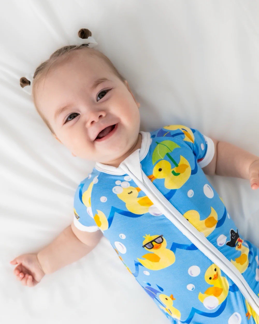 Little Sleepies 🛁 Size 6/12m 🛁 Splish Splash Rubber Ducky Shorty Zippy NEW
