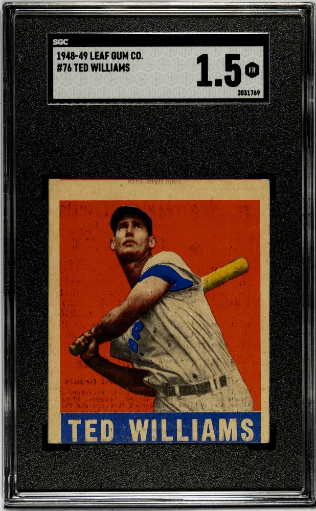 1948 Leaf Gum Co. Ted Williams #76 SGC 1.5