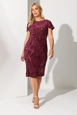 Yours Curve Women's Plus Size Velvet Sequin Shift Dress