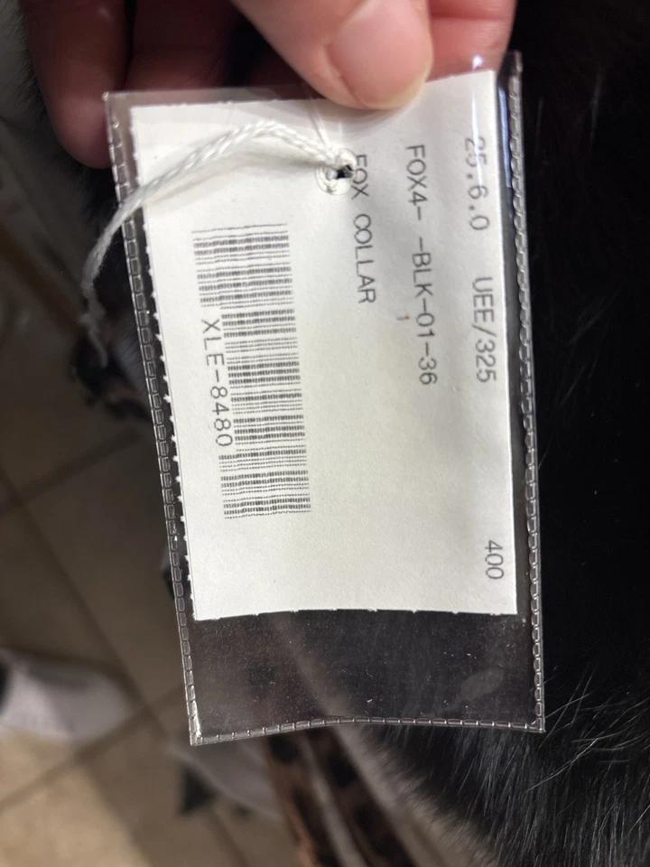 НОВЫЙ черный окрашенный воротник из лисы • финское происхождение • атласная подкладка • роскошный натуральный мех - Изображение 3 из 4