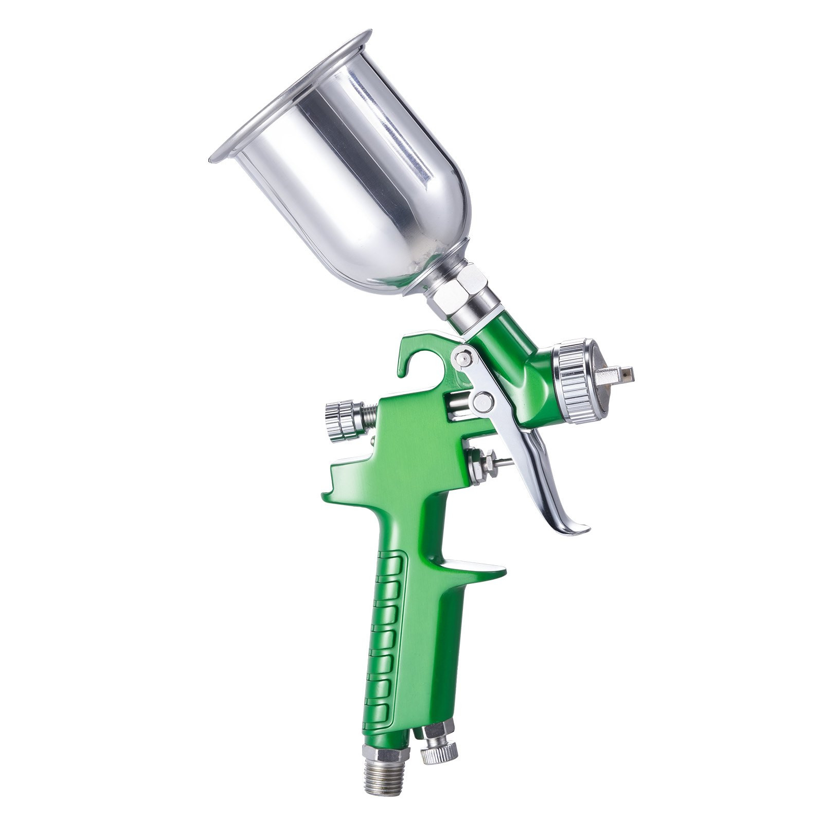 3Pcs Gravity Feed Auto Spray Gun Set w/ 3 Nozzles 1.0/1.4/1.8mm 3 Cups Air Gauge