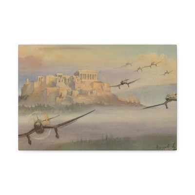 Stukas returning back from their mission at Crete - Canvas Wall Art