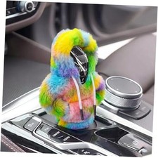 Universal Plush Hoodie Car Shift Knob Cover, Cozy Gear Shift Fresh Blue-Green