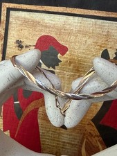 Stunning Vintage 9ct Tri-Colour Gold Braided Bracelet (7")