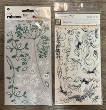 Basic Grey *WHOLY COW RUB-ONS* Set of 2 Black & Green TRANSFERS New