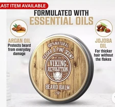	Viking Revolution Beard Balm Cedar & Pine Scent w/Argan & Jojoba Oils - Style	