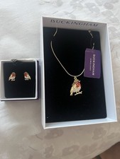 Robin Jewellery Necklace and Earrings. New Boxed. Gold Tone.