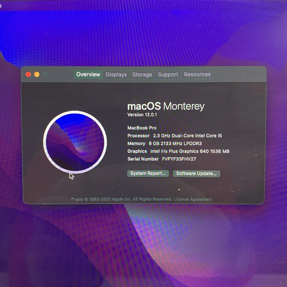 Apple Macbook Pro 14,1 A1708 Retina 13.3" i5-7360U 2.3GHz 8GB 120GB SSD Monterey - Image 2 of 4