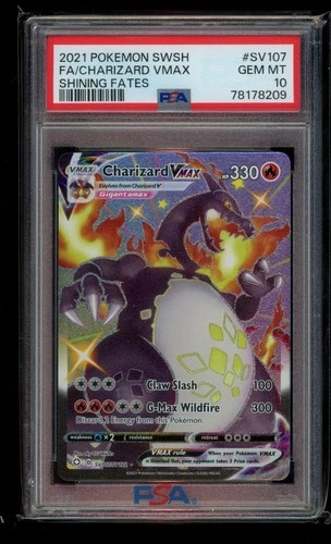 Charizard VMAX Pokemon TCG Shining Fates Shiny Vault SV107/SV122 Holo PSA 10