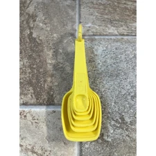 Tupperware Yellow Measuring Spoon Set Nested Kitchen Baking Cooking Utensils
