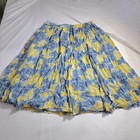 Nine West Women's XXL Blue Yellow Crinkle Pleated Tiered Skirt Lined Midi — photo 5