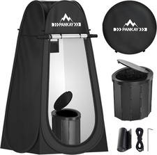 PANKAY Portable Toilet with Pop up Privacy Tent, X Large Camping Toilet Portable