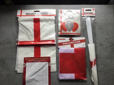 England Party Pack, 5 Pack Flaggen, England Flagge Farbe Ballon s, Flag Bunting etc.