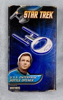 Star Trek U.S.S. Enterprise Bottle Opener in box. Chrome Color Ncc 1701