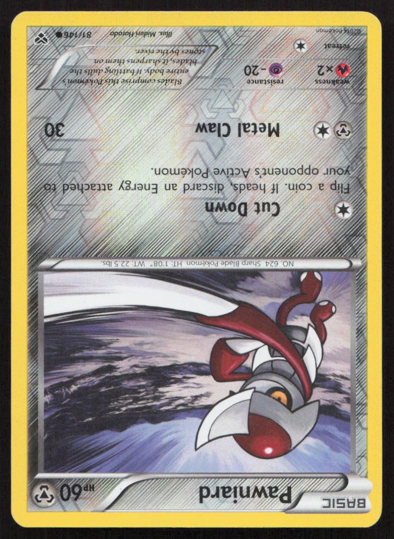 Pokemon Pawniard Common 81/146 XY Base Set Reverse Holofoil NM