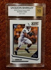 *SAQUON BARKLEY* 2018 Panini Score #359 *CGS 10* RC ROOKIE CARD . rookie card picture