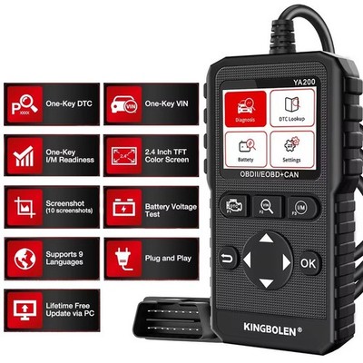 OBD2 Scanner Multilingual Car Diagnose Tool for Engine Code Reader DTC Lookup