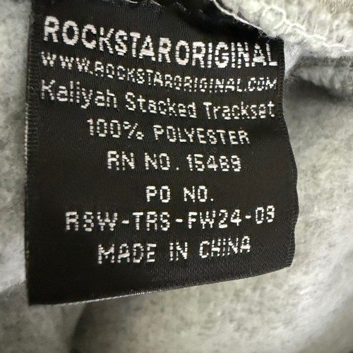 Rockstar Original Gray Sweatpants S Pink Contrast Panel Star Appliqué Drawstring - Picture 11 of 11