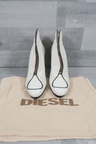 Botas de cuero blancas Diesel Seadream al tobillo Stiletto para mujer UK 5 EU 37 - Imagen 8 de 11