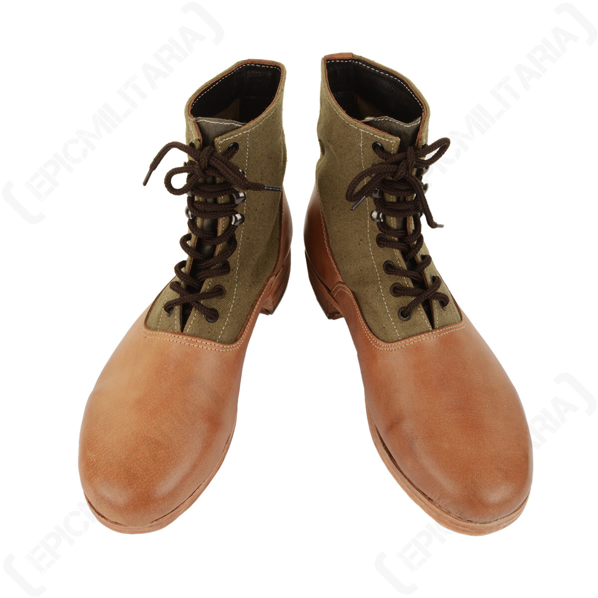 Repro German WW2 DAK Low Boots Leather Hobnails Military Afrika