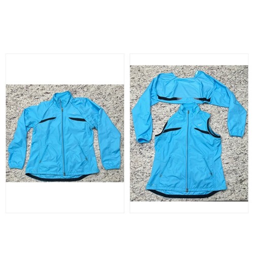 Nike Fit Storm Girl’s XL (16-18) 2-in-1 Convertible Jacket Vest Blue Windbreaker - Picture 2 of 12