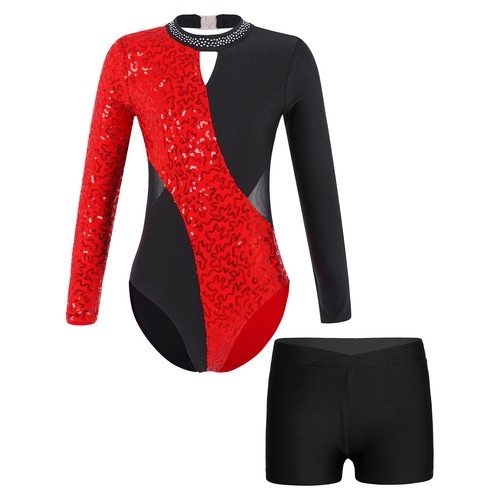 Kids Girl's Jumpsuit Stage Dance Outfit Workout Rompers Gymnastic Waistband Gym - Picture 31 of 66
