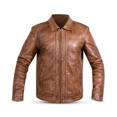 brown leather jacket mens bomber jacket lambs skin