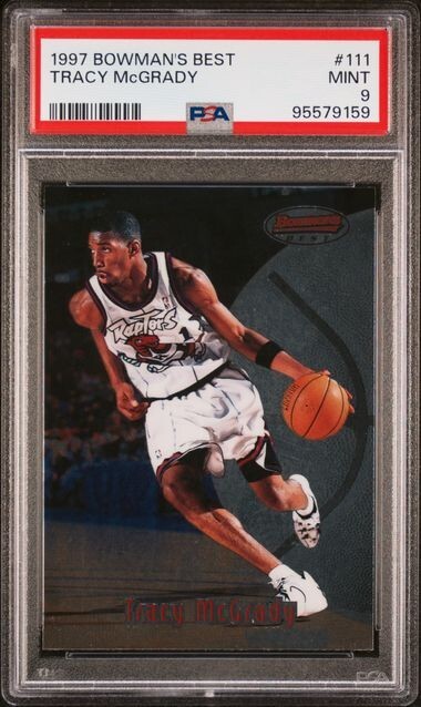 1997 Bowman's Best Tracy McGrady ROOKIE RC PSA 9 MINT #111 Toronto Raptors