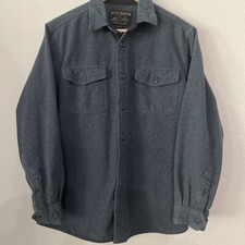 GRIZZLY MOUNTAIN Mens SLATE GRAY Chamois Flannel Shirt LARGE