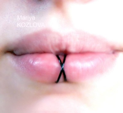 No Piercing 9mmfake Lip Ring Criss Cross X Twisted Lippen Faux Levre Double Ring Ebay