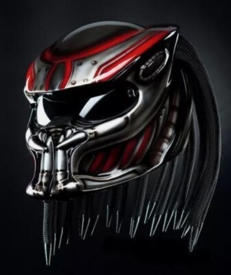 FREE SHIPING PREDATOR MOTORCYCLE HELMET ROAD METAL STYLE ( DOT & ECE CERTIFIED )