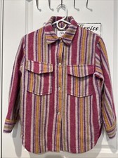 Zara Kids Wool Blend Shirt Jacket, Size 11-12