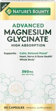 Nature's Bounty High Absorption Magnesium Glycinate, Supports a Calm  Relaxed M