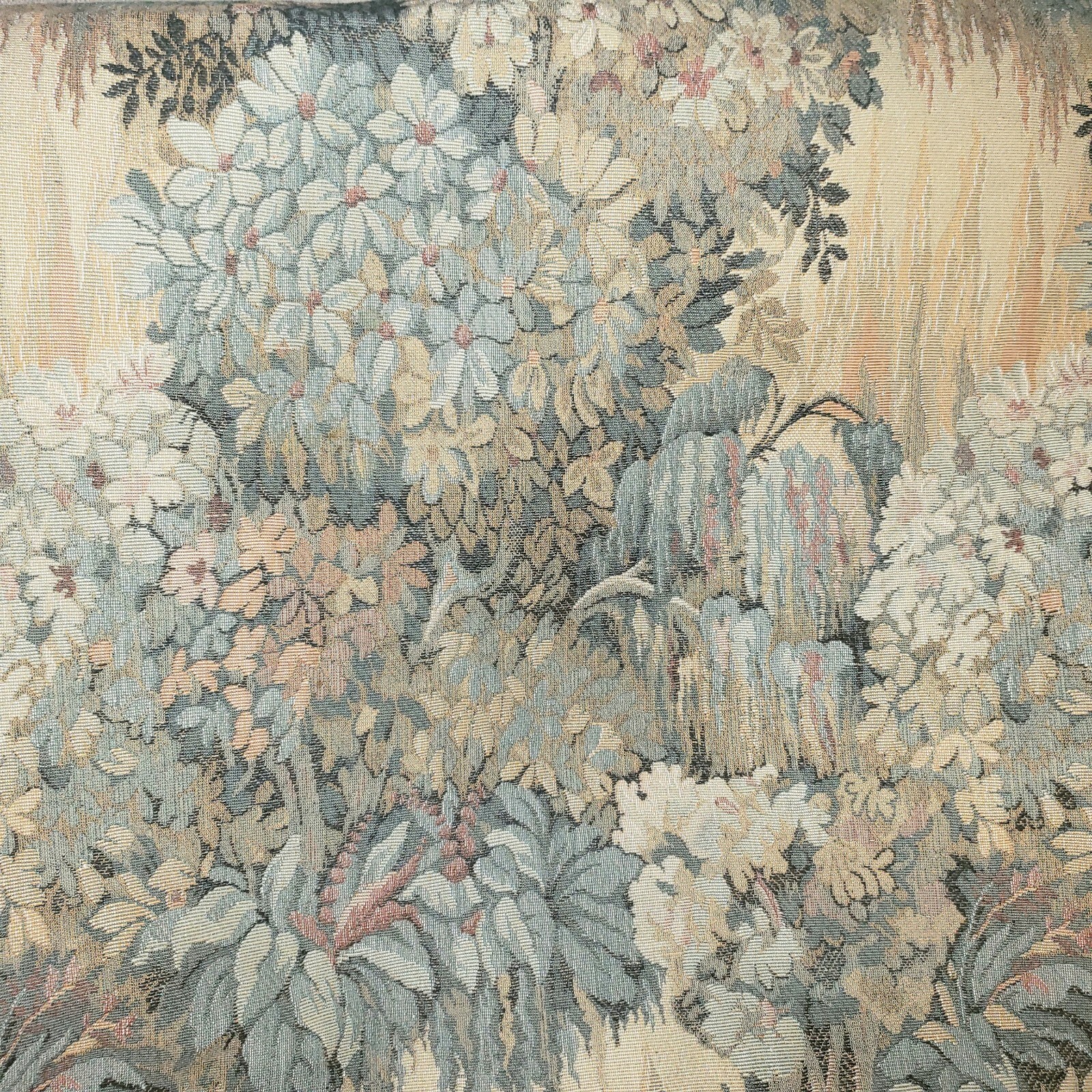 Vintage French Luggage Co  Garment Bag Floral Tapestry Leather Brass Very Nice