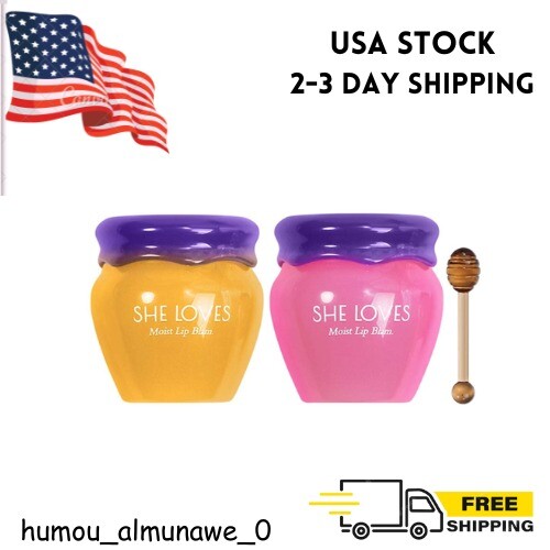 Lip Mask,Honey&Sakura Day and Night Repair Lip Sleeping Masks Honey Lip Balm, Fa-image