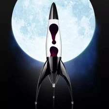 MATHMOS TELSTAR NICKEL LAVA LAMP PLUM PURPLE CLEAR LIQUID HOME DECORATION RETRO