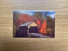 New England Historic Covered Bridge Vintage Postcard Unposted Kodachrome Nature