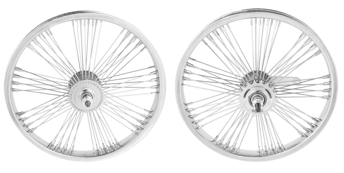 F&R Lowrider 16" 72-Spoke Chrome Wheel – Front Or Coaster, 3/8" Axle, 14G
