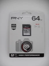 PNY High Performance 64GB SDXC Class 10 UHS-I Up to 85MB/sec - P-SDXC64GU185-GE