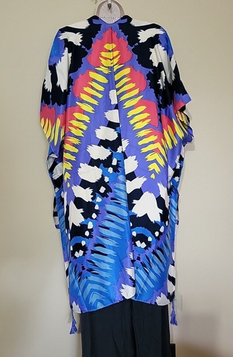 Kimono Unique Art Wear Vibrant Abstract Plus One Size 1X 2X 3X 4X Bust 66" NWT E - Picture 3 of 16