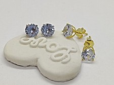 ORECCHINI ARGENTO 925 BRILLANTE DIAMANTE PUNTO LUCE UOMO DONNA ★ BIGIOTTERIA