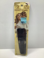 Vintage 1971 Goody 2 Black Plastic Pocket Combs 5 125/4 New Old Stock